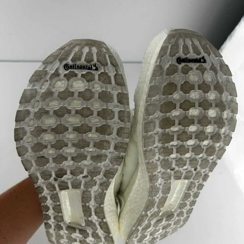 Used Adidas UltraBoost 20 Triple White 12 Running Cross Training Casual Shoes